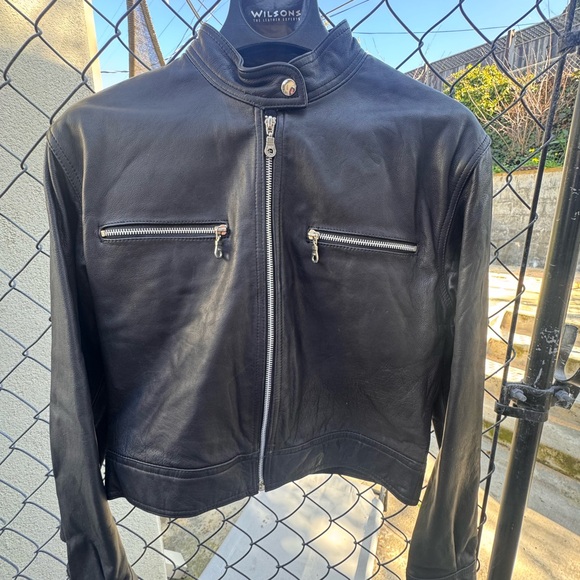Wilson Jackets & Blazers - Vintage Wilsons Leather Black Motorcycle Jacket